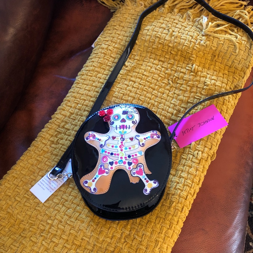 NWT Betsey Johnson Gingerbread Skeleton Crossbody Bag Purse Retails for $98